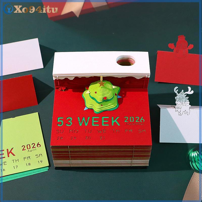 XOITU Time Piece Lịch 2026 Lịch Để Bàn Có Đèn LED 3D Lịch Xé Giấy Khắc Nghệ Thuật Miếng Lót Notepad Quà Tặng Giáng Sinh Trang Trí Máy Tính Để Bàn VN