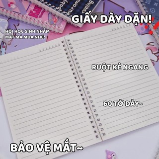 Sổ Tay Ghi Chú 60 Trang vở kẻ ngang– Notebook Lò Xo Gáy Xoắn Dễ Thương, Dùng Học Tập,Làm Việc, Ghi Chú Hàng Ngày
