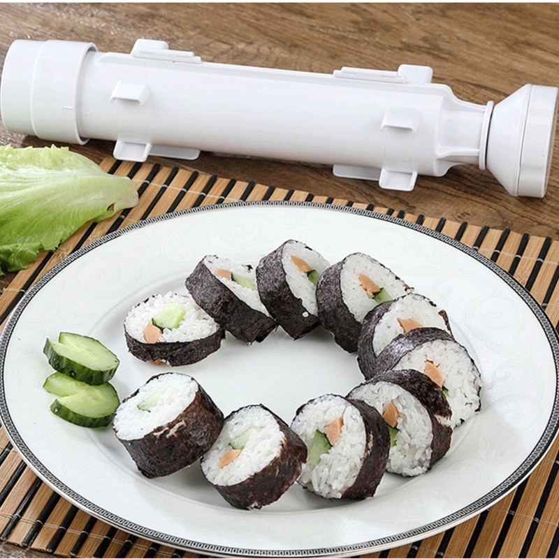 SHI Hình Ống Hình Trụ Sushi Cuộn Máy Làm Bazookas Khuôn Vui Vẻ Tương Tác Gia Đình Nấu Ăn Taks Đồ Ăn Nhẹ Tốt Cho Sức Khỏe Preparatio