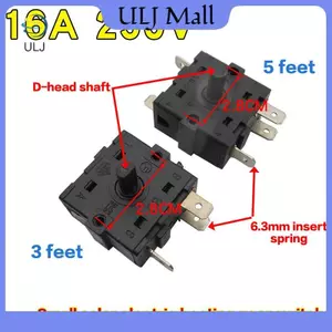 ULJ Điện Phòng Nóng Bánh Răng Vị Trí Phụ Kiện 3 Pin 5Pin Xoay Chọn AC 250V 16A.