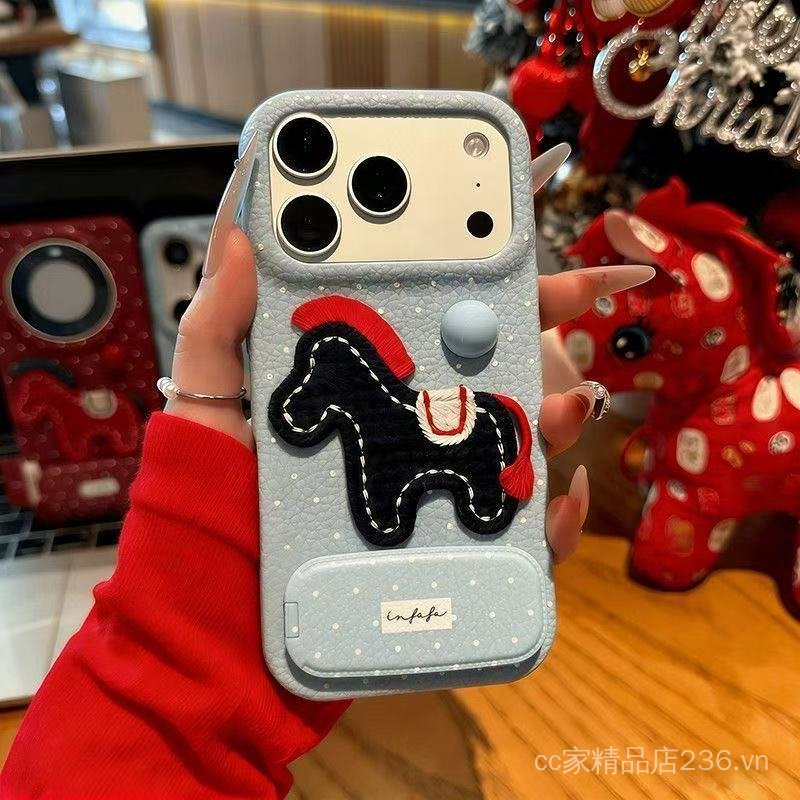 Thích hợp cho Ốp điện thoại iphone17promax 16 / 13 / 15 / 11 / 14 / xs / xr / 12mini 6s / 7 / 8plus Gạo đỏ Pony
