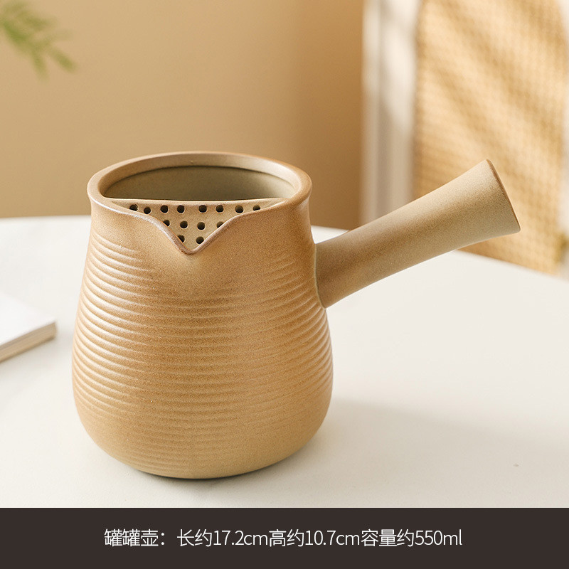 Gốm thô Ấm Trà Đun sôi Nhật Bản Handmade Retro Ấm Trà Hộ Gia Đình Chăm Sóc Sức Khỏe Tay Cầm Nồi Xung Quanh Bếp Trà Luộc Trong Nhà EGCB