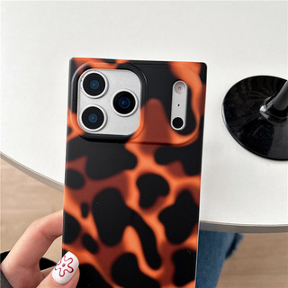 Ốp điện thoại hình vuông màu cam màu đen sang trọng cho iPhone 17 16 15 13 14 Pro Max