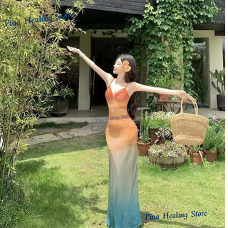 Đầm hai dây đi biển, tôn dáng cao cấp, váy lưới đuôi cá thời trang kèm quần bikini cho nữ