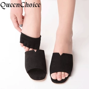 3 Đôi Nữ Vô Hình Đàn Hồi Nửa Lòng Bàn Tay Năm Ngón Tất Nữ Cao Gót Trước Chân Mở 5 Ngón Tất