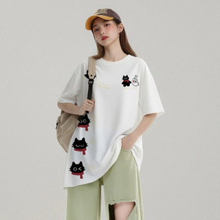 HIIXIIVI 2026 Mùa Hè Cotton Tee Phong Cách Hàn Quốc Nữ Tay Ngắn Thời Trang Unisex Cổ Tròn Rời Plus Kích Thước Áo Thường Ngày