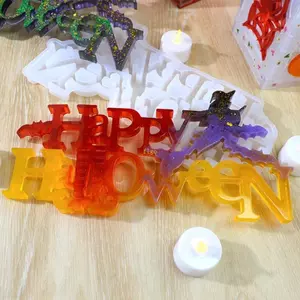 Flgo Halloween Chữ Trang Trí Khuôn Nhựa Epoxy Thủ Công DIY Để Trang Trí Nhà Cửa