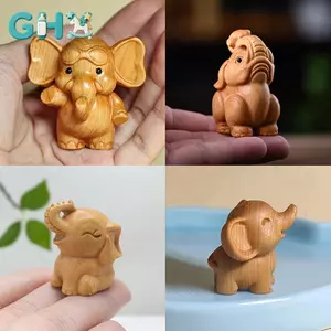 GHX Tay Họa Tiết Voi Bằng Gỗ Tượng Voi Dễ Thương Tượng Voi Trang Trí Nhà Để Bàn Trang Trí Xe Trang Trí VN