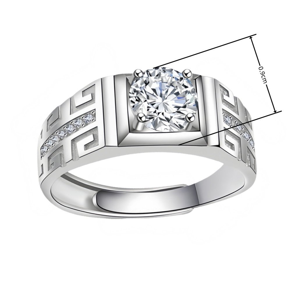 hoàn hảo cho lễ đính, nhẫn moissanite bằng thép titan có thể điều chỉnh kích thước, không phai màu dành