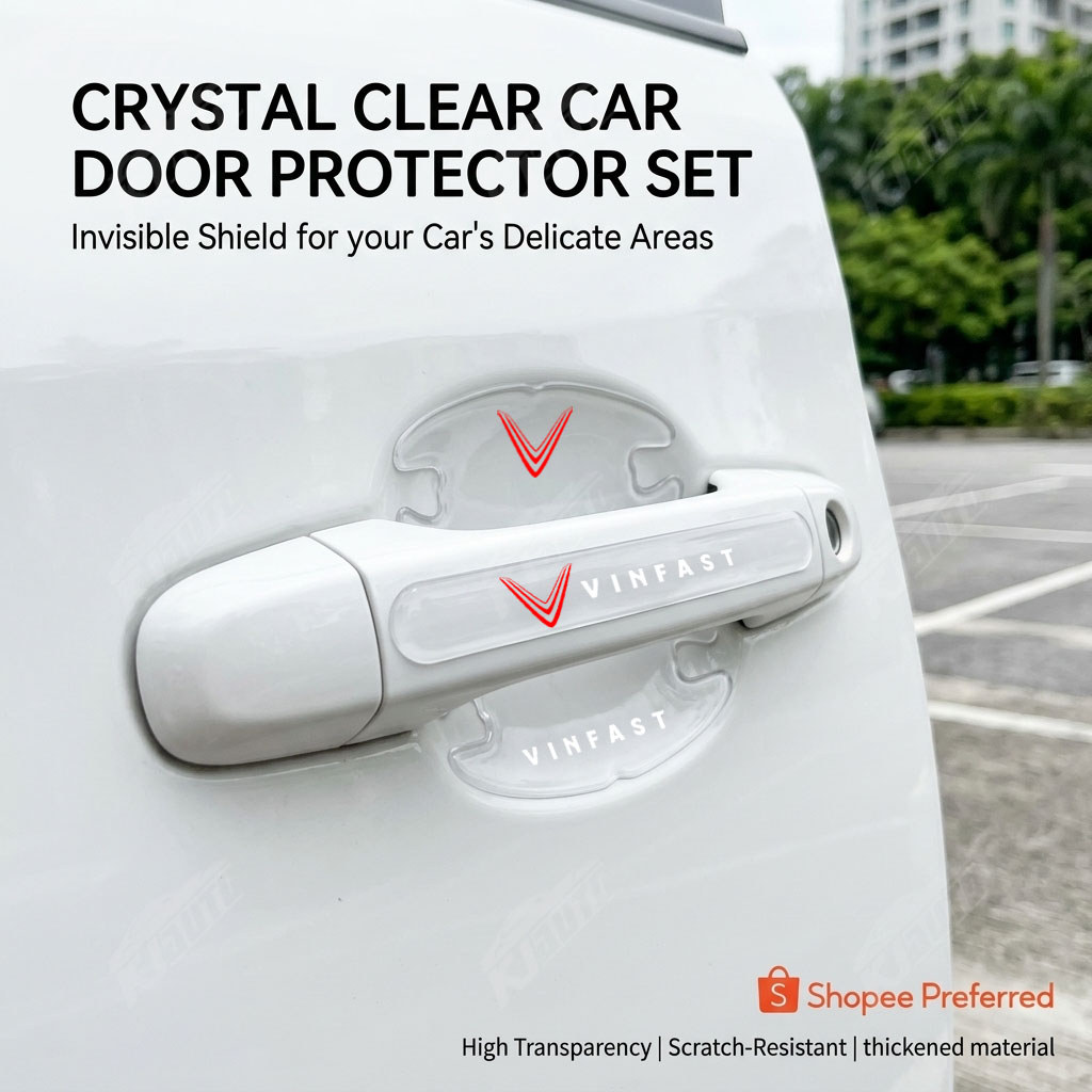 Vinfast Trong Suốt Bảo Vệ Cửa Xe Bên Trong Bát Cửa Dày Tay Nắm Cửa Bảo Vệ Chống Trầy Xước Và Chống Mài Mòn Cho Lux A Fadil President SA VF5 VF8 VF9 E34