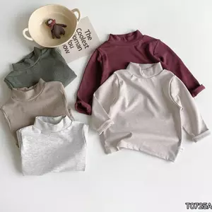Áo Giữ Nhiệt Cổ 3 Phân Bé Trai Bé Gái – Cotton Co Giãn 4 Chiều, Mềm Mại, Giữ Ấm Tốt