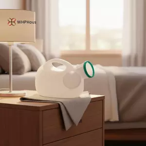 < WHPHous-t > Bình nước tiểu chống tràn di động 2000ml Thiết kế chống rò rỉ bằng nhựa lớn Nắp an toàn cho nam Du lịch tại nhà và ngoài trời Đẹp