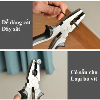Kìm đa chức năng Máy cắt dây thép Carbon Kim mũi trượt Grip Bộ dụng cụ hạng nặng