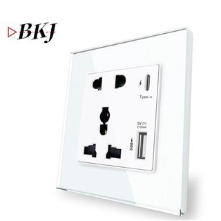 [KJ] Bộ nguồn 2100MA USB Soet Bảng điều khiển quốc tế 13A Giao diện tường loại C của Vương quốc Anh [Mới]