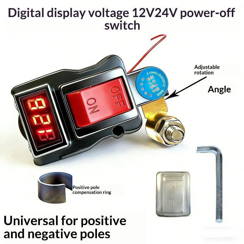 Ngắt kết nối pin JINHF cho ô tô có màn hình điện áp kỹ thuật số Đa năng 12V 24V Cắt nguồn an toàn cho xe ngoài trời HOT