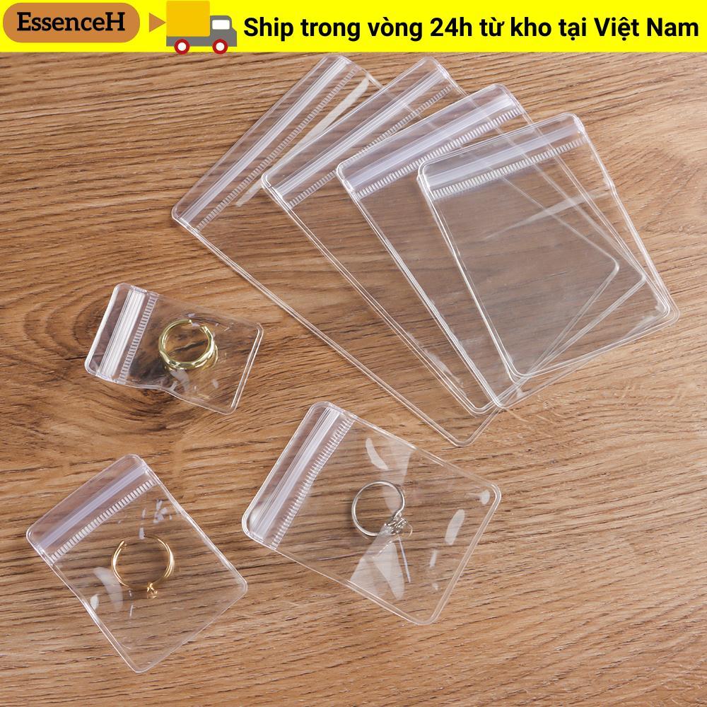 ESSENCEH 100 Chiếc Túi Khóa Zip Trong Suốt Quà Tặng Bao Bì Túi Bảo Quản Sử Dụng Rộng Nhựa PVC