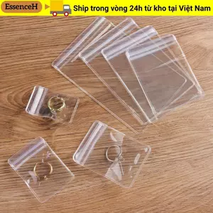 ESSENCEH 100 Chiếc Túi Khóa Zip Trong Suốt Quà Tặng Bao Bì Túi Bảo Quản Sử Dụng Rộng Nhựa PVC