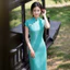 WHX [Sườn Xám Giữa Chiều Dài] Váy Dài Nữ Sườn Xám Phong Cách Trung Hoa Retro Plus Size