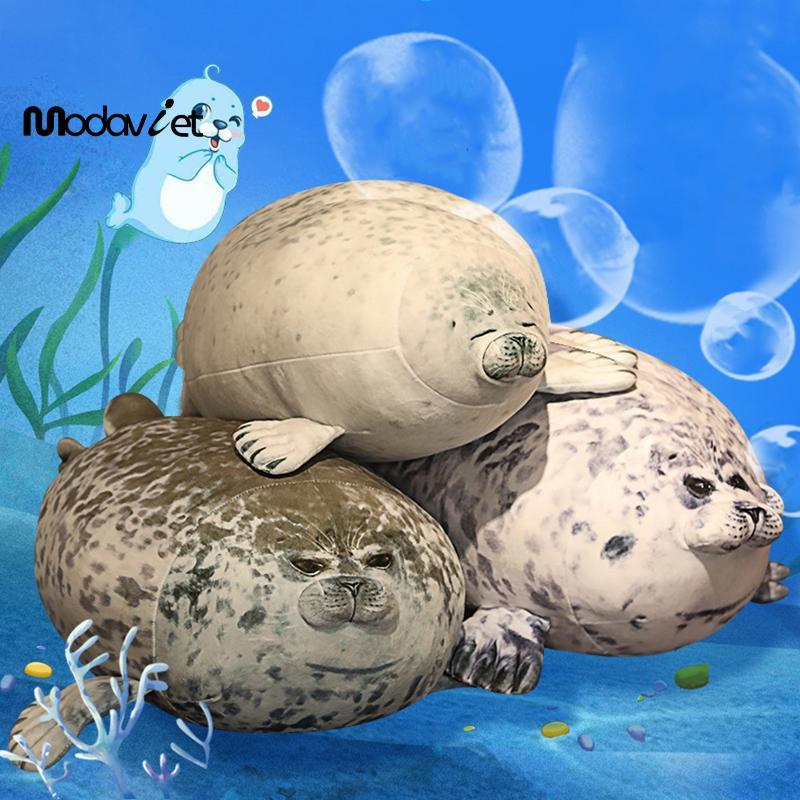 [modavietnamshop] Gối Angry Blob Seal Chubby 3D Mới Lạ Búp Bê Sư Tử Biển Đồ Chơi Nhồi Bông Sang Trọng Cho Bé Ngủ Ném Gối Quà Tặng Cho Bé Gái Đẹp