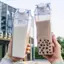 Luckyew 500 / 1000ML Sữa Thùng Nước Bình Sữa Vuông Cà Phê Nước ép Trà Sữa Trong Suốt Bảo Quản Sữa Cho Thể Thao Ngoài Trời Cắm Trại Tập Gym TQ