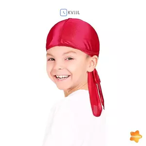 Mượt Durag Cho Trẻ Em Bé Trai Người Lớn Đuôi Dài Mũ Cướp Biển Hip-Hop s Doo Rag Turban Waves Mũ Mũ Mũ Mũ Mũ Mũ Trùm Đầu Pre-Tied Mới