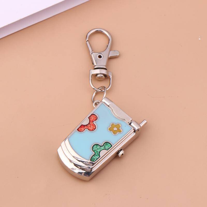JCSYFAC 1 Thời Trang Retro Dễ Thương Bapa Mặt Dây Chuyền Lật Điện Thoại Móc Khóa Đồng Hồ Treo Sáng Tạo Quà Tặng Mới