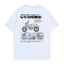 200GSM Monkey125 Retro Knight Xe Máy Phong Cách 100% Cotton Cao Cấp In Hình Cổ Tròn Áo Thun Tay Ngắn Đường Phố Mỹ Hợp Thời Trang Nam