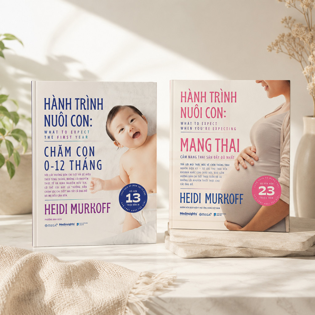 Sách - Lẻ/Combo Hành Trình Nuôi Con: Mang Thai + Chăm Con 0-12 Tháng - Heidi Murkoff (Omega Plus)