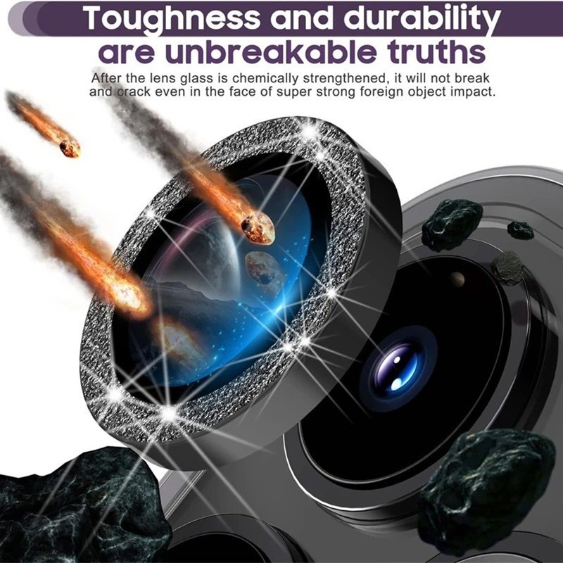 Dành Cho Samsung Galaxy Tab S11 S10 S9 Lite FE Long Lanh Ống Kính Máy Ảnh Kính Cường Lực Cho Galaxy Tab S11 S10FE + S10FE S10Lite S9FE Full Cover Kim Loại Bảo Vệ Ống Kính Máy Ảnh Nắp Vòng