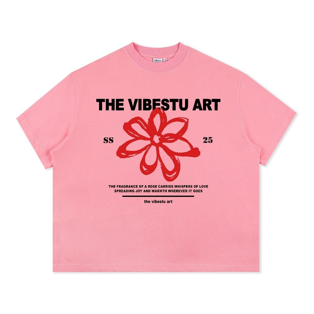 （Giao hàng 24h）Angela  Áo Thun Nam Nữ in " Flower SS25 " Form Rộng Unisex 220Gsm 100% Cotton Local Brand
