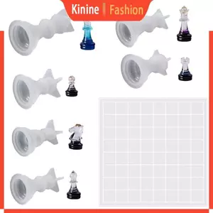 KIN Cờ Vua Nhựa Vỏ Khuôn 3D Cờ Vua Quốc Tế Khuôn Silicon Dụng Cụ Nướng Bánh Cho Đồ Trang Sức DIY