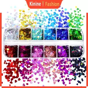 KIN Lấp Lánh Mảnh Làm Móng Tay Paillettes Móng Tay Nghệ Thuật Trang Trí Trái Tim Tình Yêu Kim Sa Lấp Lánh
