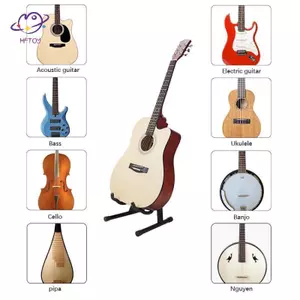 HFTOY Giá đỡ đàn guitar điện đa năng Giá đỡ âm nhạc Ra gấp khung Giá đỡ nhạc cụ cho phụ kiện đàn guitar Bass điện ~