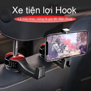 Móc treo đồ trên ô tô gài trước sau ghế kèm giá đỡ kẹp điện thoại trên xe tiện lợi thiết kế chắc chắn cao cấp