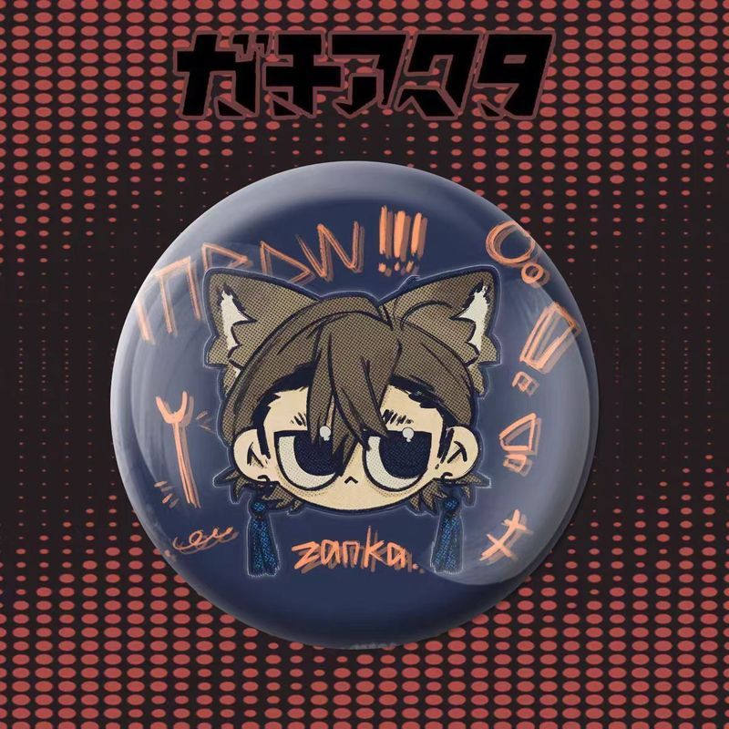 58mm Dễ Thương Chibi Huy Hiệu Gachiakuta Lấy Cảm Hứng Từ Liyu & Rudo Nhân Vật Anime Pin Dễ Thương Ba Lô Trang Trí