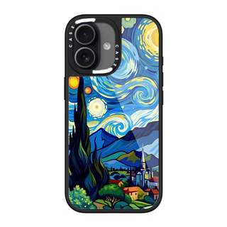 CASECASE X Tranh sơn dầu đầy màu sắc của bầu trời đầy sao Vỏ kính hút từ tính chống trầy xước cho IPhone 17 Air 16 15 14 Pro Max Plus Ốp lưng cứng có hộp khắc Logo