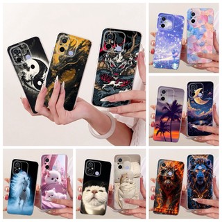 Dành Cho Xiaomi Redmi 12C 11A Ốp Lưng Sang Trọng Rồng Mèo Hoạt Hình Mềm Silicon Mỏng TPU Vỏ Điện Thoại Cho Xiaomi Poco C55 C 55 Vỏ
