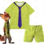 YB1 2025 Zootopia 2 NICK Cosplay quần short và bộ đồ ngắn tay in hình phong cách Hawaii BY1