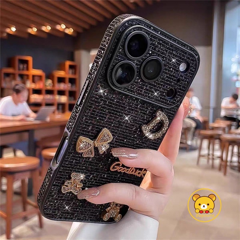 Ốp Điện Thoại Long Lanh Gấu Dễ Thương Cho Redmi K90 K80 K70 K70E K60 K50 K40 K40S Pro Max Ultra Turbo 4 3 Pro 4G 5G Vỏ Hoạt Hình Nơ Sáng Bảo Vệ Camera Ốp Lưng Mềm Chống Sốc