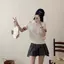 Áo Len Nữ Dáng Polo Cộc Tay Kẻ Sọc , Chất Lông Thỏ Mềm, Cổ Bẻ, Form Vừa Hàn Quốc