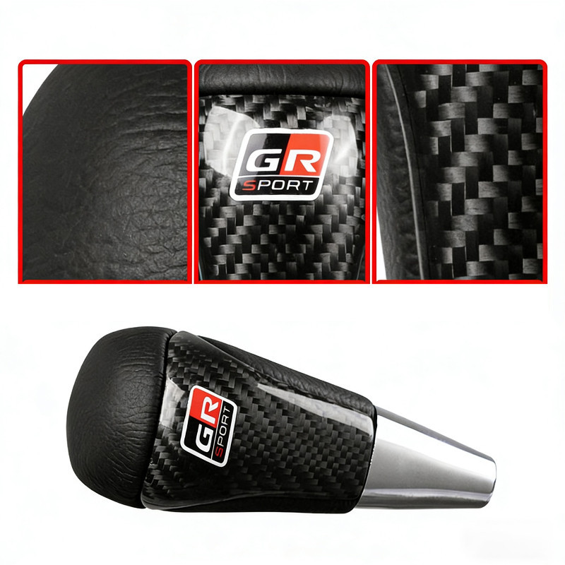 Núm Cần Số Thể Thao Trd GR Da Và Carbon Phong Cách Racing Nâng Cấp Nội Thất Cho Dòng Xe Toyota，Nâng tầm phong cách