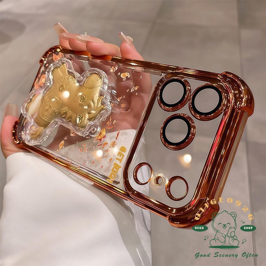 【 Ốp lưng iPhone17 】 Ốp điện thoại mạ chống rơi 2026 Year of the Horse iPhone17 Pro Max 16 15 14 13 12 11 cho vỏ iPhone Vỏ mềm silicon TPU chống sốc