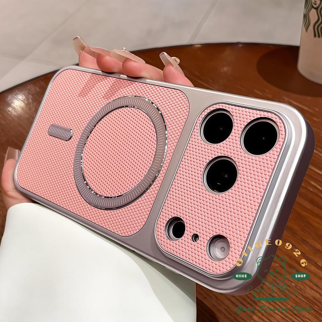【 Ốp lưng iPhone17 】 Vỏ điện thoại từ tính hình tam giác bằng da túi khí iphone17 Pro Max 16 15 14 13 12 cho vỏ iPhone Vỏ mềm silicon TPU chống sốc
