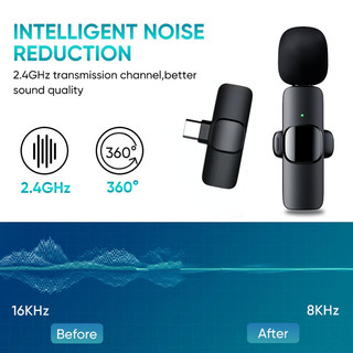 Micro Lavalier không dây Type-C k8 / 9 Mic ve áo Mini di động cho điện thoại thông minh Vlogging Phỏng vấn Ghi âm trực tiếp