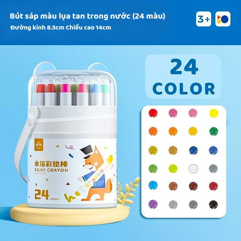 Bút Màu Sáp Dầu Màu Sắc Tươi Sáng 12/24/36 Màu Không Dính Tay Vẽ Mỹ Thuật Học Sinh Sáng Tạo Bộ Sáp Vẽ DIY