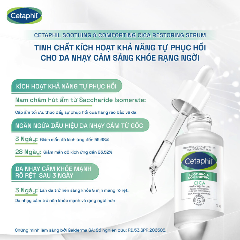 [HANNAH x CETAPHIL] Serum tinh chất làm dịu phục hồi chuyên sâu Cetaphil Soothing & Comforting Cica Restoring Serum 30ml