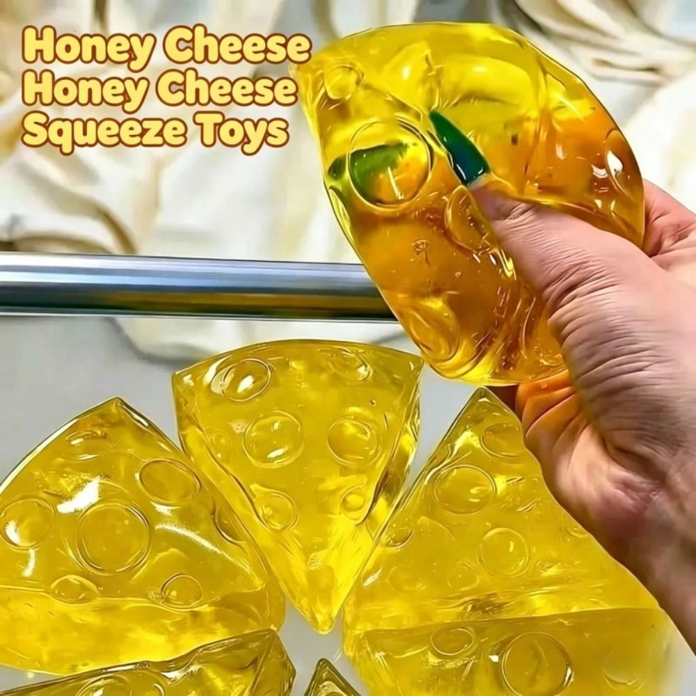 ELLSWORTH Squishy Mật Ong Phô Mai, Đồ Chơi Squishy Ngón Tay Hút Chậm, Fidget Pinch Vui Nhộn Co Giãn Mềm Đồ Chơi Phô Mai Cảm Giác Trẻ Em Và Người Lớn