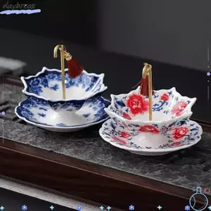 Bộ lọc trà gốm sứ DAYBREAK, Bàn trà xoay Đồ trang trí ô lọc trà, Phụ kiện lễ trà Tay cầm bằng đồng Máy hút trà