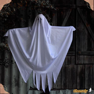 Mặt dây chuyền treo tường cửa sổ cây ngoài trời CHEESELY, Đồ trang trí treo ma Halloween thực tế màu trắng, Dễ dàng lắp đặt Đạo cụ ngôi nhà ma ám có thể tái sử dụng