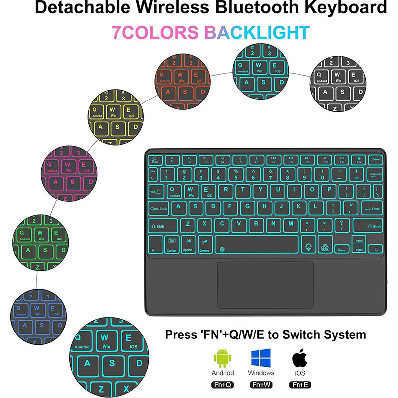 Cảm Ứng Đèn Nền Bàn Phím Dành Cho Redmi Pad 2 SE 9.7 11 inch Không Dây Bluetooth Bàn Phím Dành Cho Redmi Pad 2 Phụ Kiện